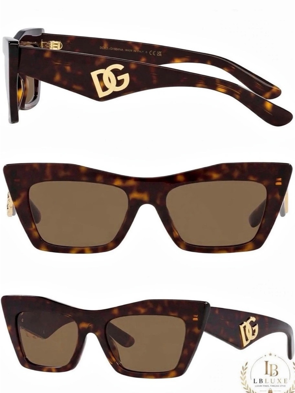 Dolce & Gabbana DG4439 Cat-Eye Sunglasses Brown